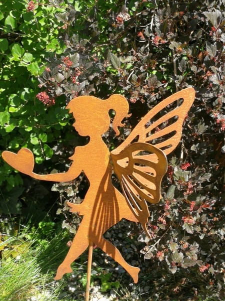 Gartenstecker Fee mit Herz, groß