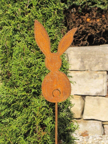 Edelrost Gartenstecker Hase Lisa