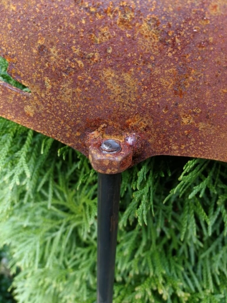 Edelrost Gartenstecker Hirschkopf Öre