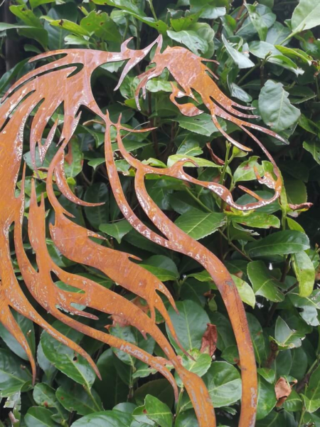 Edelrost Gartenstecker Pferdekopf, filigran
