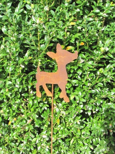 Edelrost Gartenstecker Rentier Rudolf