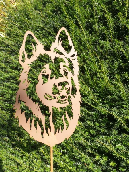 Edelrost Gartenstecker Schäferhund