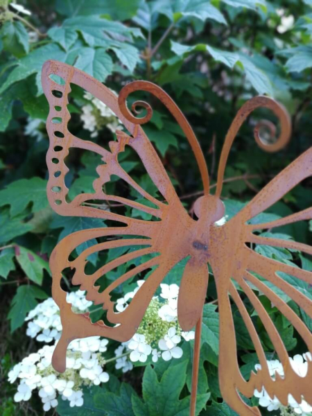 Edelrost Gartenstecker Schmetterling Papilion