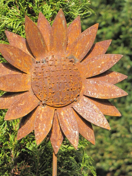 Edelrost Gartenstecker Sonnenblume