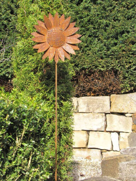 Edelrost Gartenstecker Sonnenblume