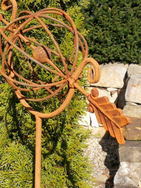Edelrost Gartenstecker Sonnenuhr