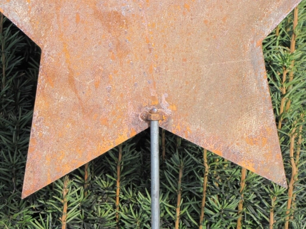 Edelrost Gartenstecker Stern geschlossen 180 x 40 cm