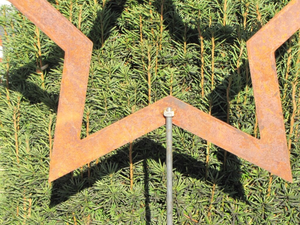 Edelrost Gartenstecker Stern offen 180 x 50 cm