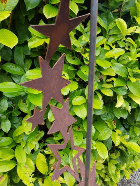 Edelrost Gartenstecker Sternenband 150 cm