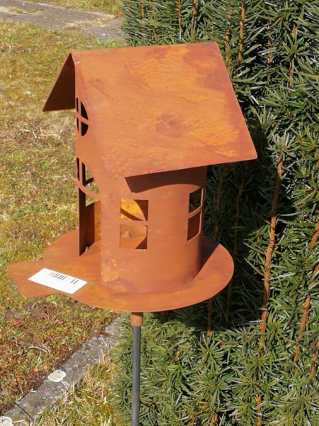 Edelrost Vogelhaus mit Steg