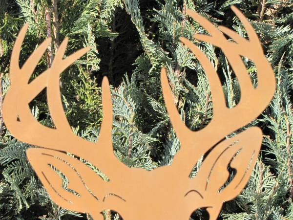 Edelrost Gartenstecker stolzer Hirsch