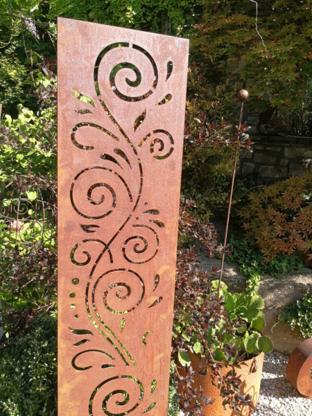 Edelrost Gartenstele Doppelranke Sunny