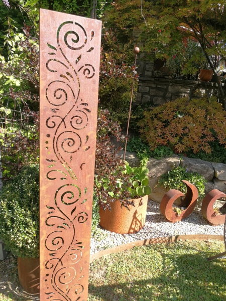 Edelrost Gartenstele Doppelranke Sunny