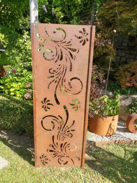 Edelrost Gartenstele Doppelranke Elder gespiegelt