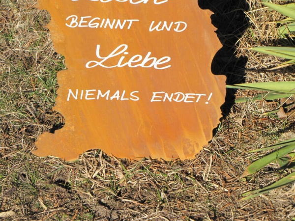 Edelrost Spruchschild Familie - Liebe