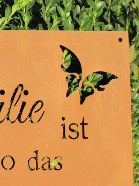 Edelrost Gedichttafel Familie-Leben-Liebe