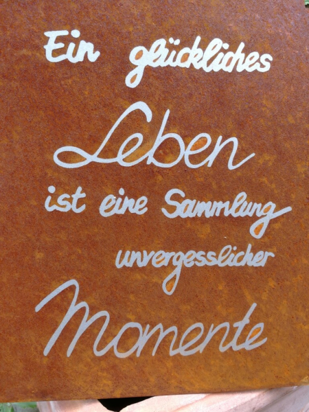 Edelrost Gedichttafel Momente