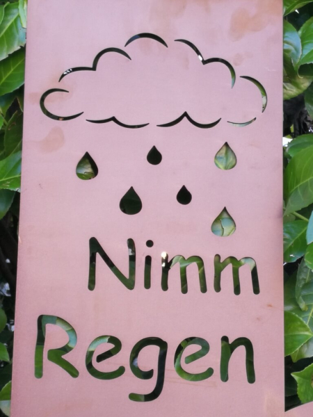 Edelrost Gedichttafel Regen