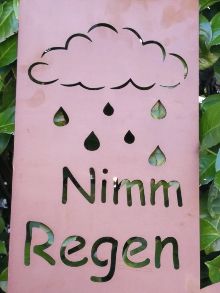 Edelrost Gedichttafel Regen