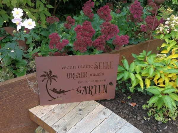 Edelrost Gedichttafel Urlaub