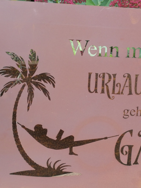 Edelrost Gedichttafel Urlaub