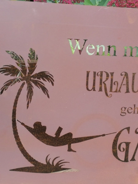Edelrost Gedichttafel Urlaub