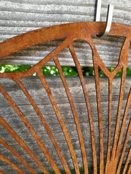 Edelrost Wandbild Ginkgo, Einzelblatt im Ring