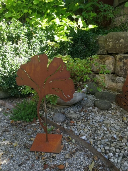 Edelrost Ginkgoblatt zum Stellen