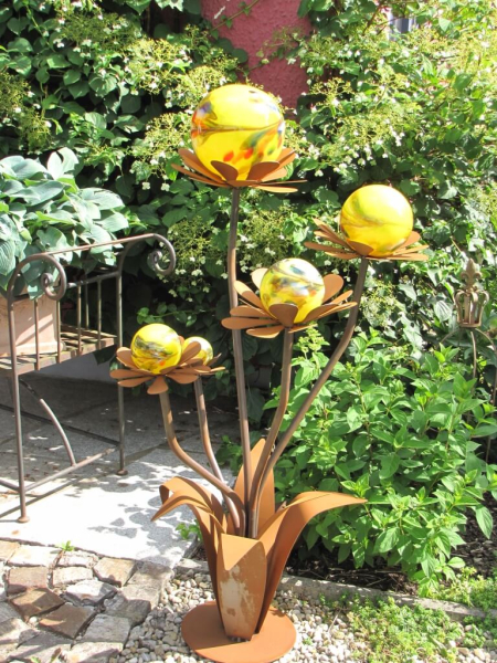 Edelrost Glasblume Blumenzauber, 120 cm