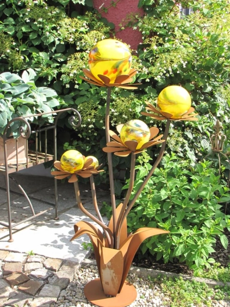 Edelrost Glasblume Blumenzauber, 120 cm