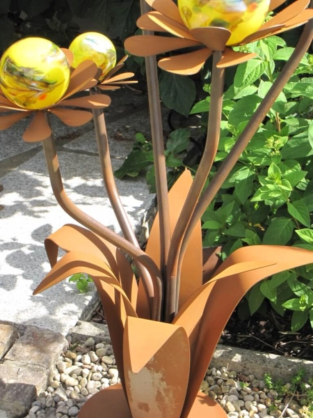 Edelrost Glasblume Blumenzauber, 120 cm