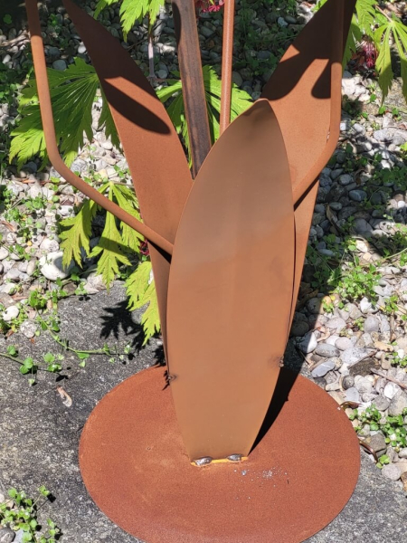 Edelrost Glasblume Ferrum, rosa-lila Kugeln