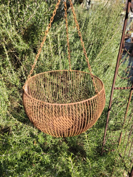 Edelrost Hängekorb Gitter, groß