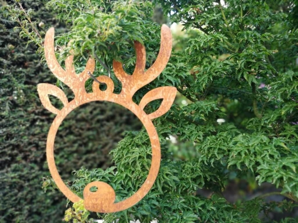 Edelrost Weihnachtshänger Elch