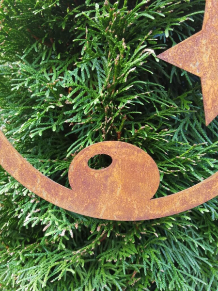 Edelrost Weihnachtshänger Elch mit Sternen