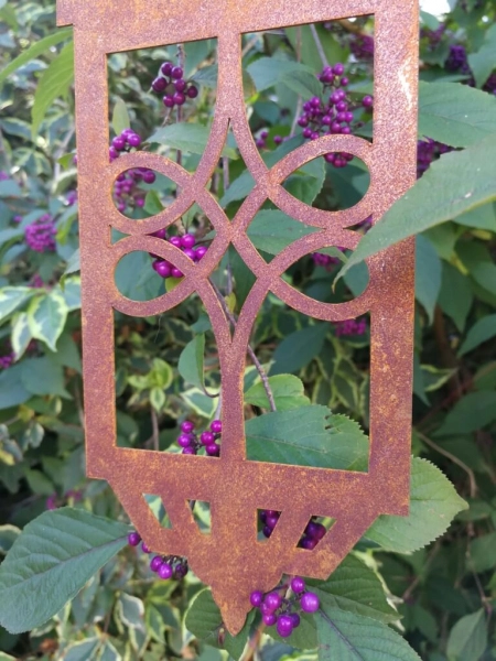 Edelrost Hänger Laterne, Ornament mittig