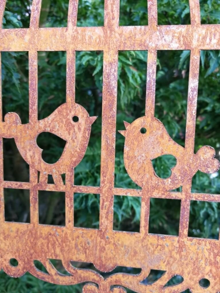 Edelrost Hänger Vogelkäfig, mit 2 Vögel
