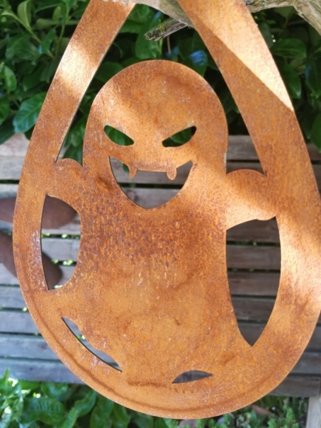 Edelrost Halloween Hänger Gespenst, tropfenform