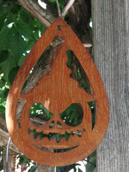 Edelrost Halloween Hänger Kürbis Wodosh, tropfenform