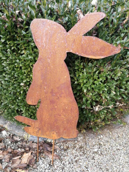 Edelrost Hase zum Stecken
