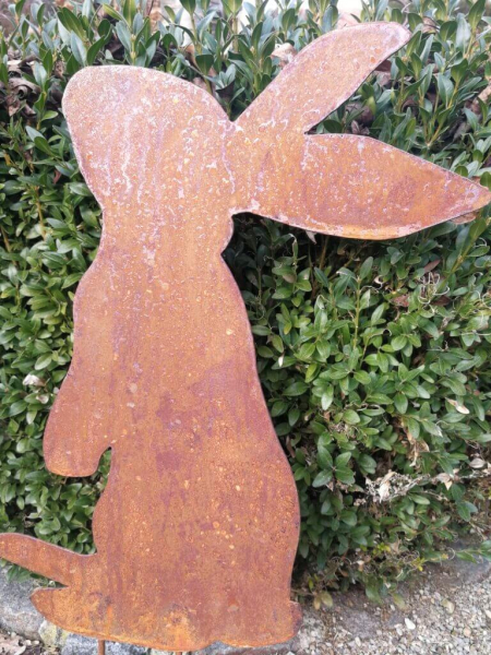 Edelrost Hase zum Stecken