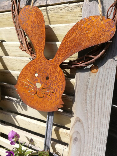 Edelrost Hase Fritz zum Hängen