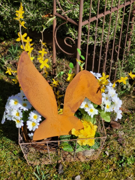 Edelrost Hasenohren zum Stecken