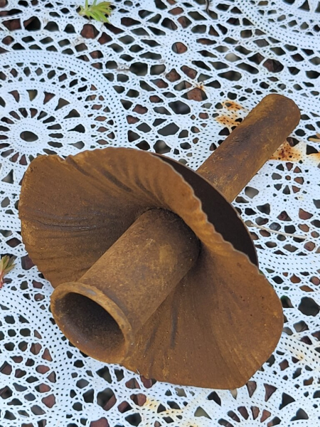 Edelrostoptik Kerzenhalter Blüte für Flasche