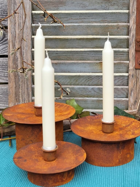 Edelrost Kerzenhalter Katja, für Spitzkerzen