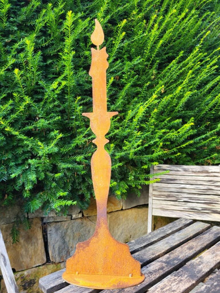 Edelrost Kerzenleuchter mit Spitzkerze