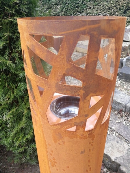 Edelrost Laterne Stripe, ohne Deckel