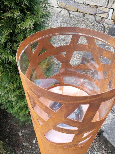 Edelrost Laterne Stripe, ohne Deckel