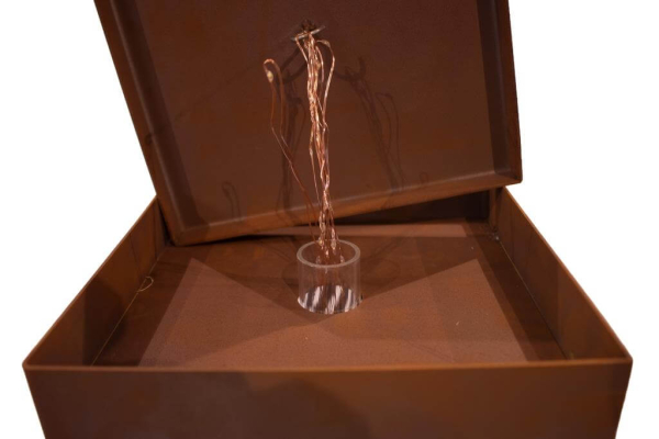 Edelrost Dekosäule Leuchtsäule Blätter