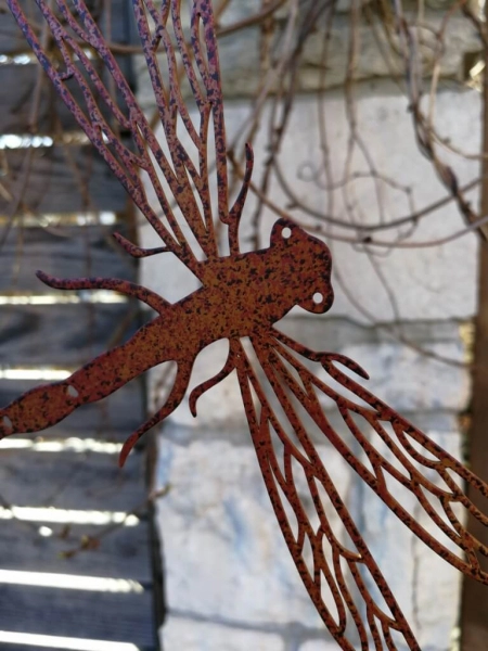 Edelrost Libelle zum Hängen, geäderte Flügel